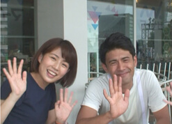 加藤泰平アナと田中萌アナ