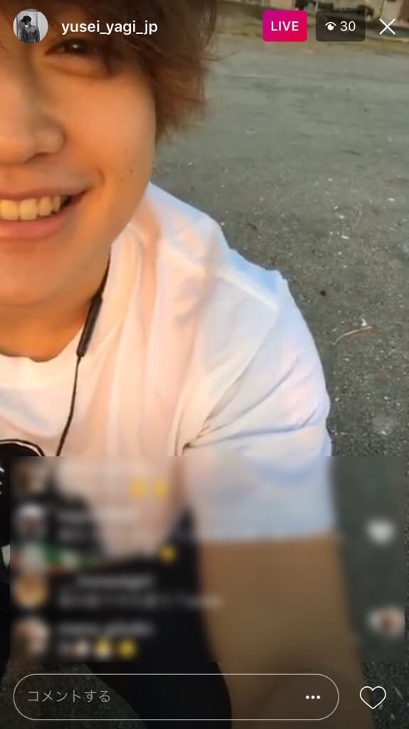 八木勇征のインスタライブ動画のスクショ