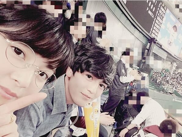 石橋杏奈と弟のツーショット
